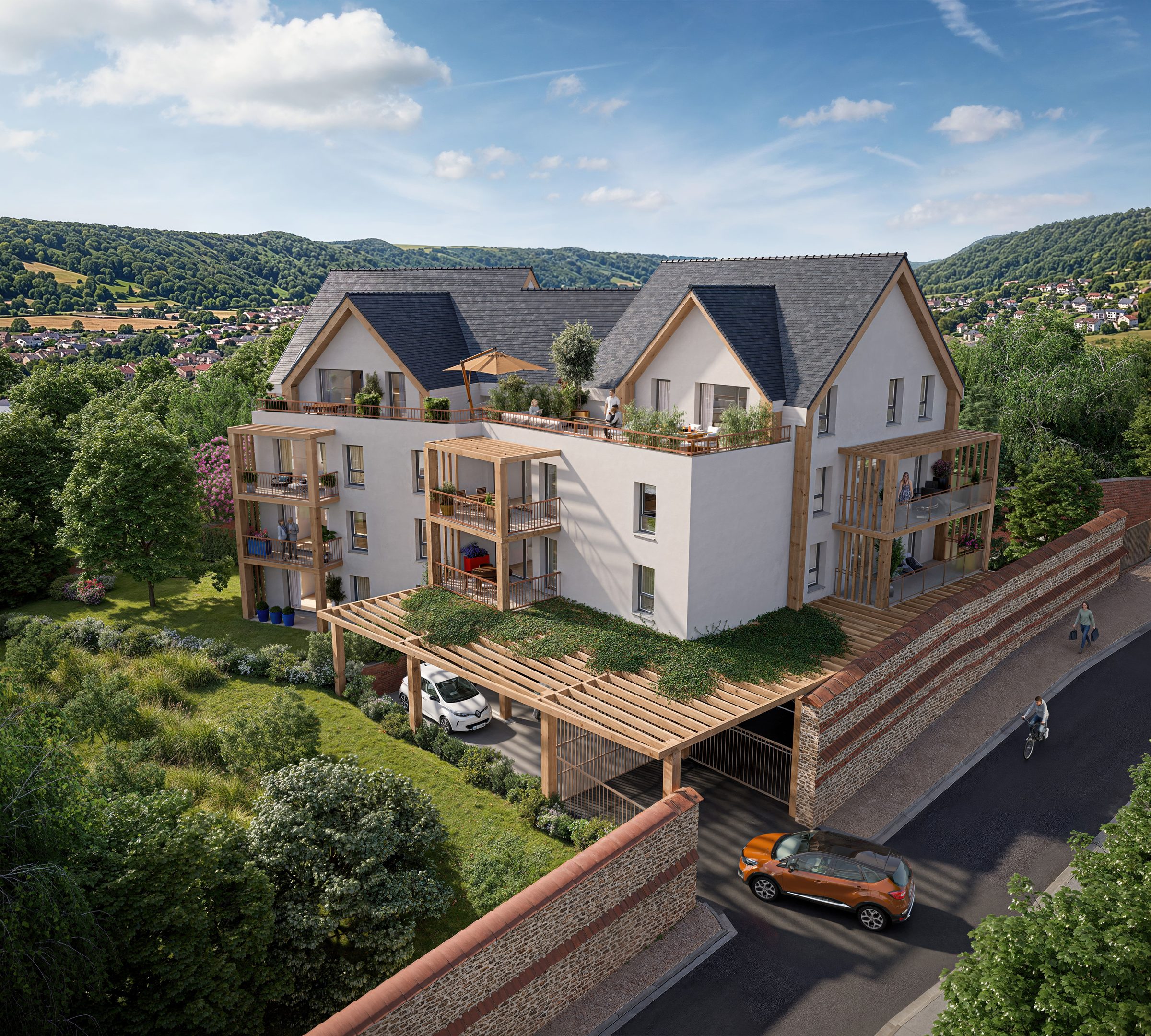 Perspective de la résidence Barevilla dans la vallée de la Durdent